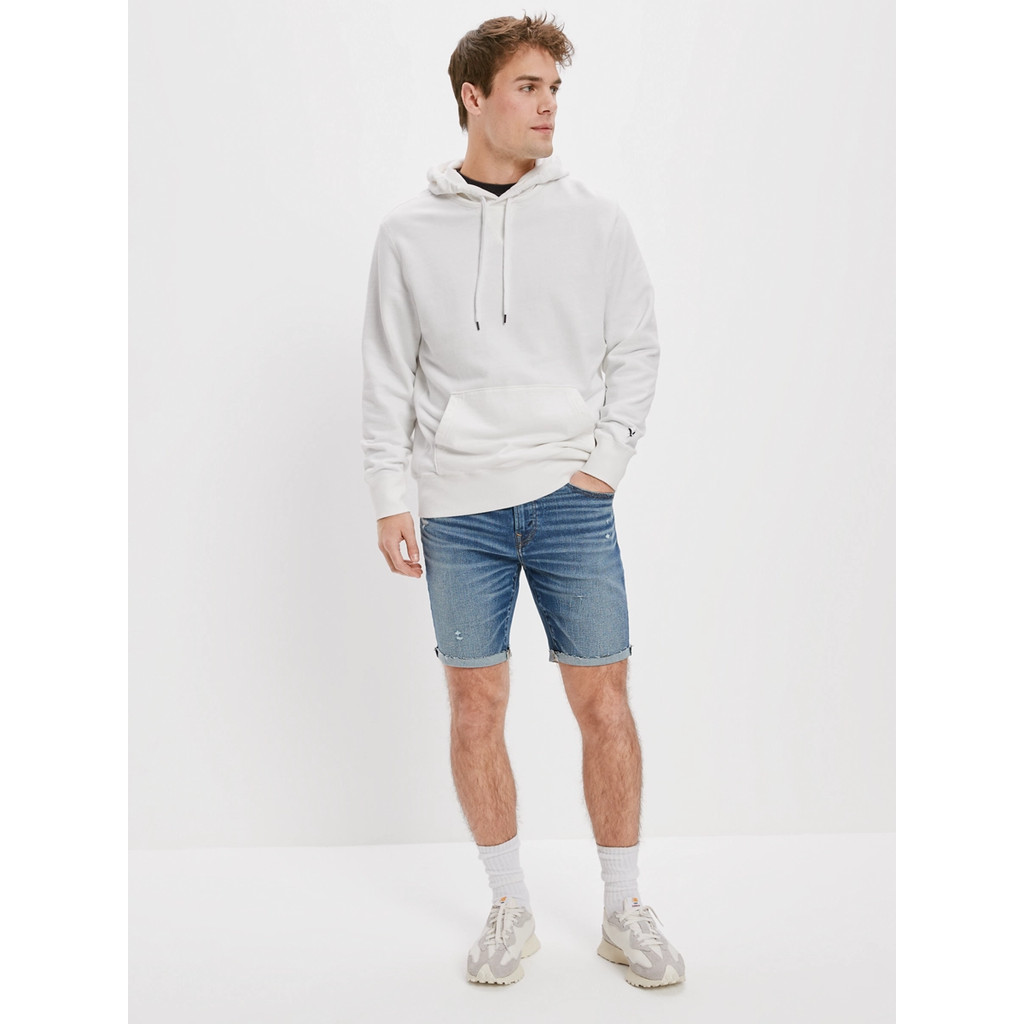 American Eagle กางเกงยีนส์ขาสั้นผู้ชาย MEDIUM BULLETHOLES ATHLETIC SHORT สี BLUE - 013-7479-936