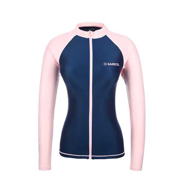 BARREL WOMEN PIHA ZIP-UP RASHGUARD - NAVY ชุดว่ายน้ำ ชุดว่ายน้ำแขนยาว ชุดว่ายน้ำผู้หญิง