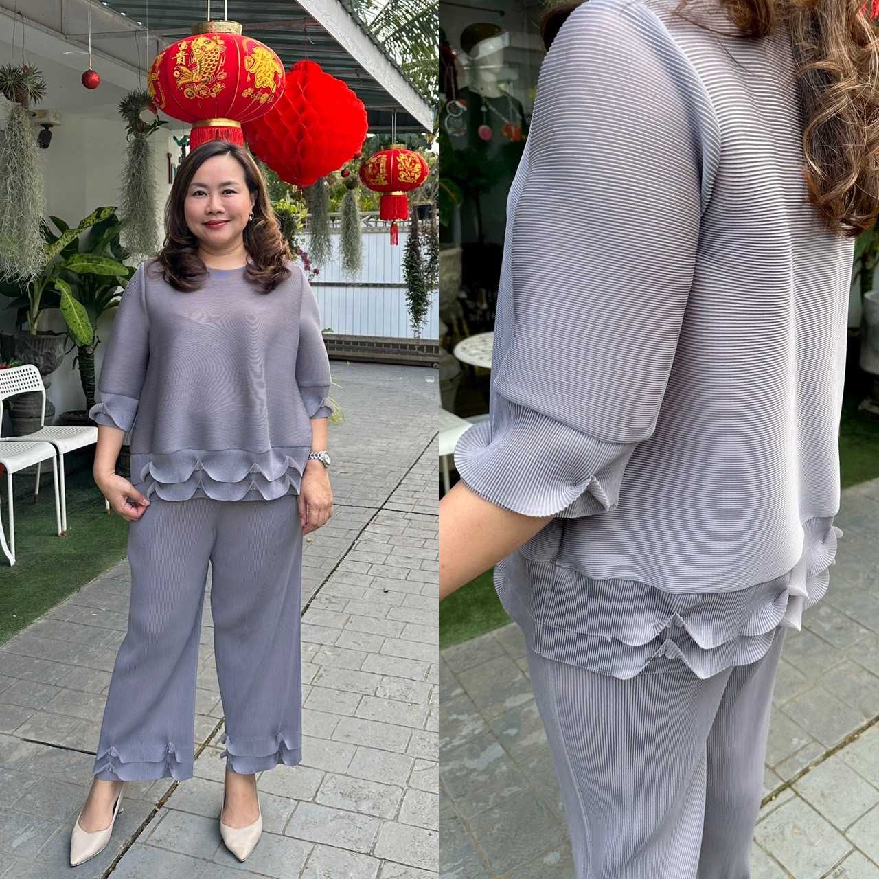 Pleatbynisa A647 เซ็ตอัดพลีท เนื้อผ้าPolyester100%