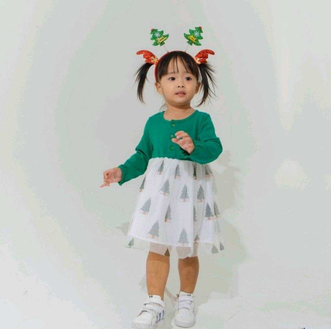ชุดเดรสเด็กแขนยาว ธีมคริสต์มาสสุดน่ารัก