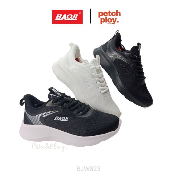 Sale!! (สีขาว Size41) Baoji BJW823 รองเท้าผ้าใบผู้หญิง รองเท้าวิ่ง ออกกำลังกาย บาโอจิของแท้