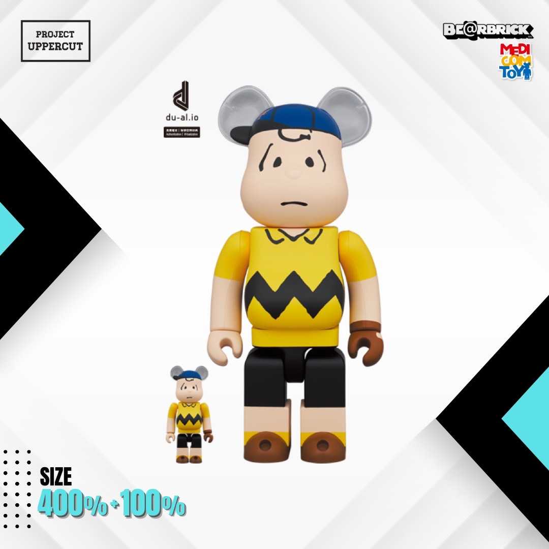 BE@RBRICK 400%+100% MLB x PEANUTS : Charlie Brown (New York Mets) [New]