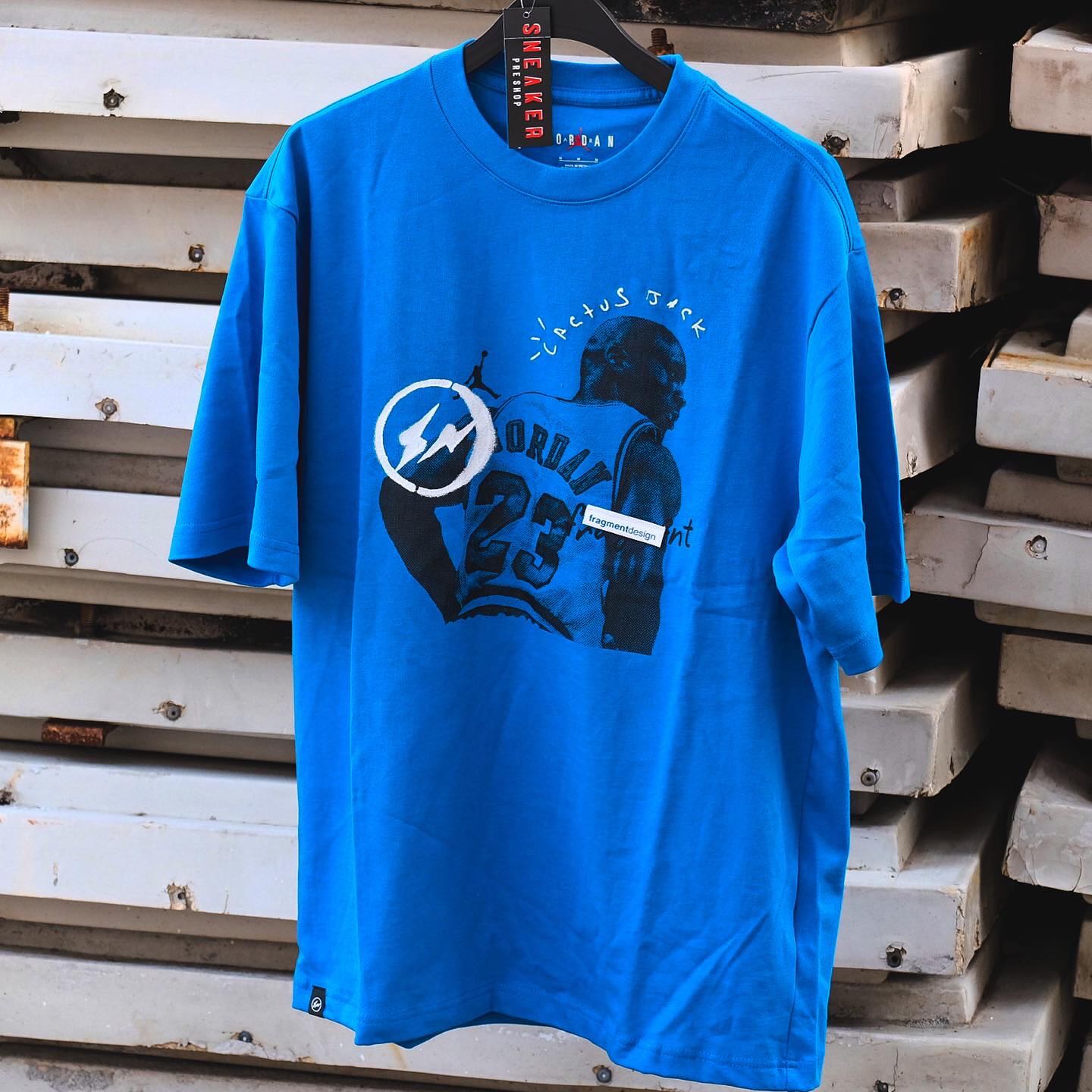 Travis Scott x Jordan x Fragment Blue Tee