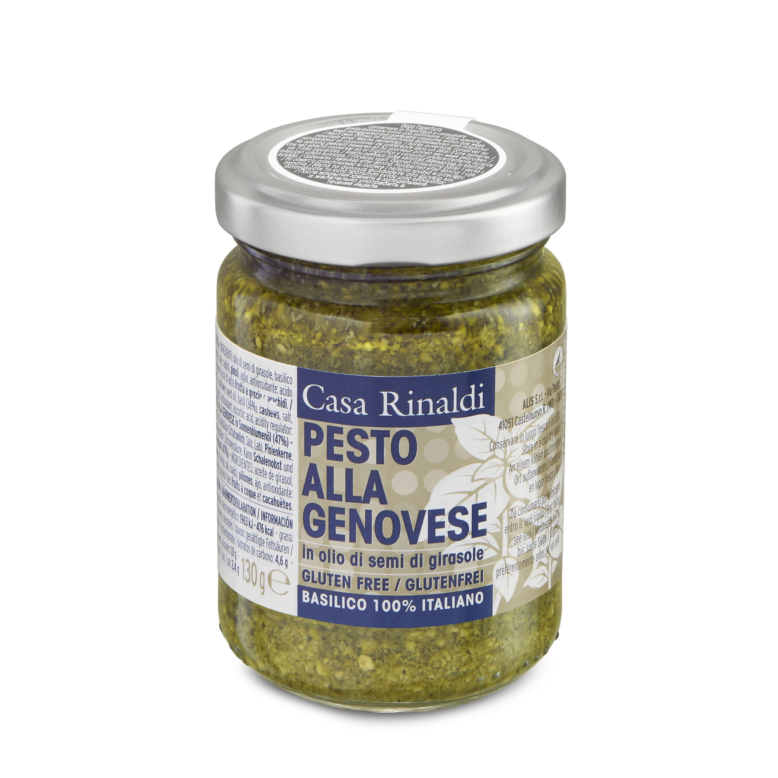 Basil Pesto in Sunflower Seed Oil Casa Rinaldi 130 gr