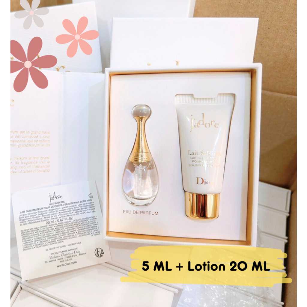 Set Christian Dior J' adore EDP 5 ml + Body Milk Lotion 20 ml