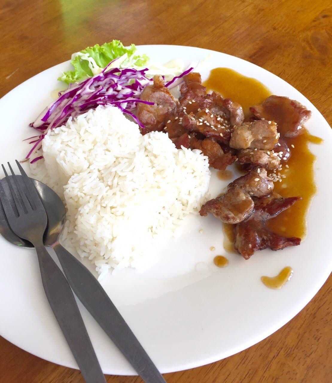 #01สเต็กเทริยากิ หมู พร้อมข้าว (Steak Teriyaki Pork with with rice)