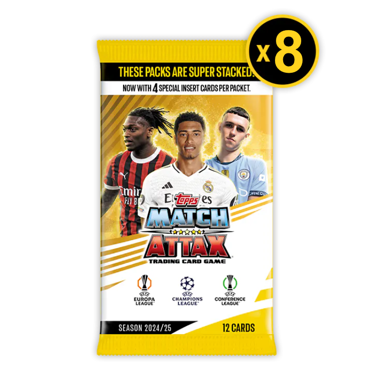 Match Attax UCC 24/25 x 8 Packs / การ์ดฟุตบอลแมตช์แอทแทค UCC ซองสุ่ม (8 ซอง)