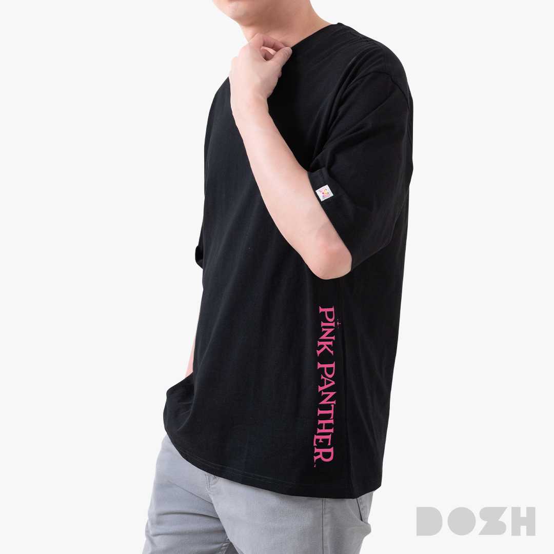 DOSH OVERSIZED SHORT SLEEVE T-SHIRTS PINK PANTHER เสื้อยืดโอเวอร์ไซส์ 9DPPMT5016-BL
