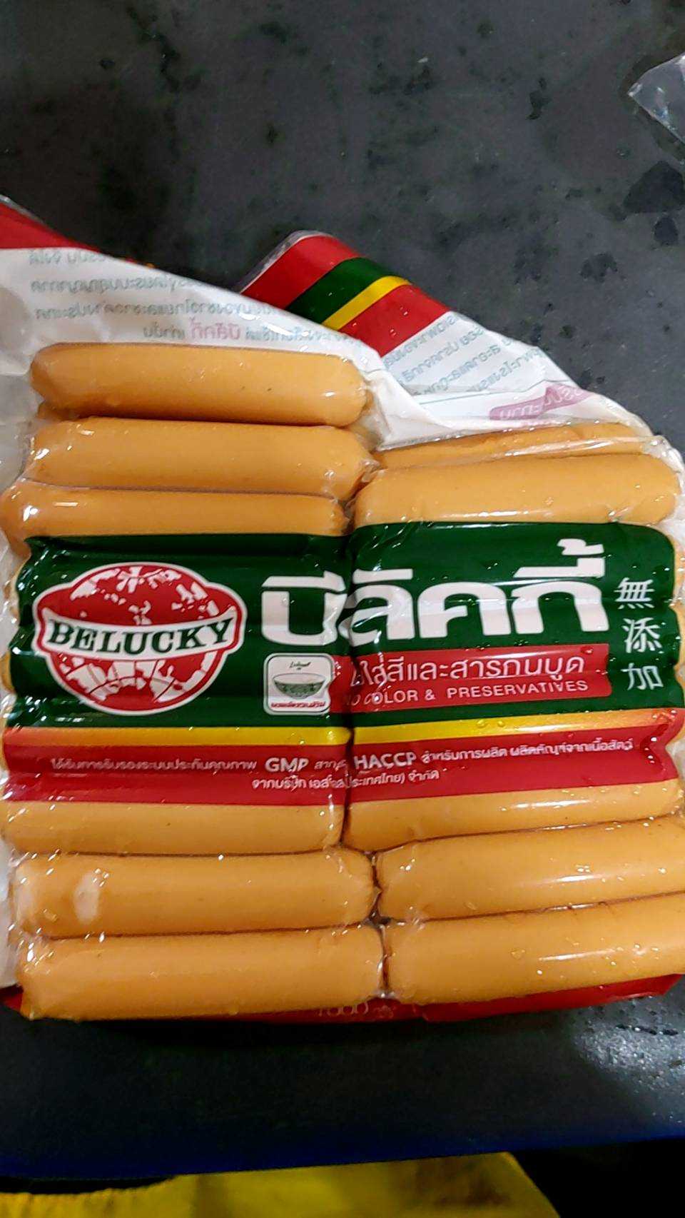 ไส้กรอกบีลัคกี้ แบบยาว (ร้านบิ๊กเฮง) แพ็คละ