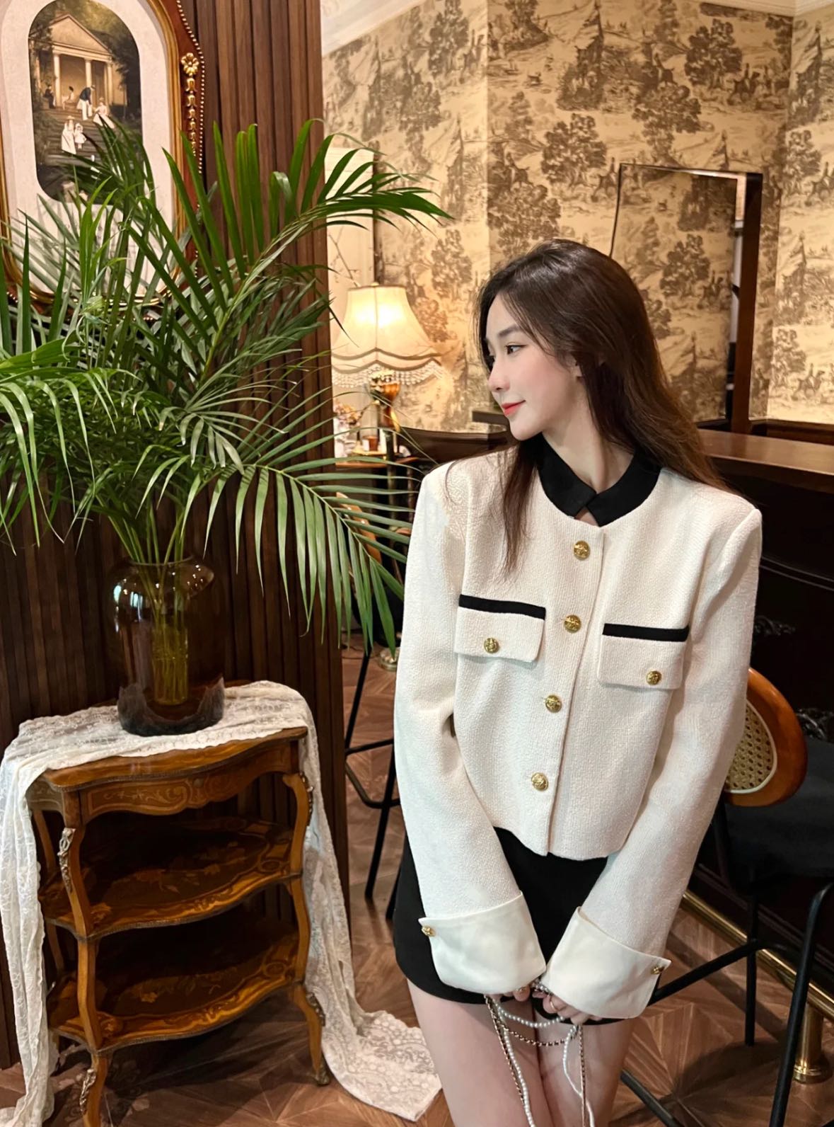 White pearl Cardigan 