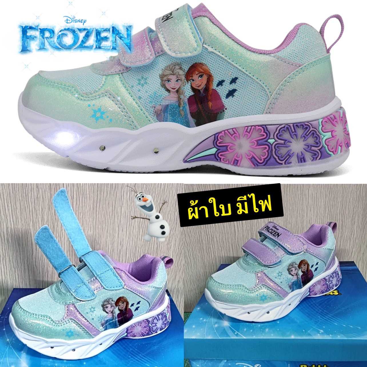 Preorder12-18วัน-(มีไฟ) รองเท้าผ้าใบ Frozen ลิขสิทธิ์แท้/Sz 16-19.3cm