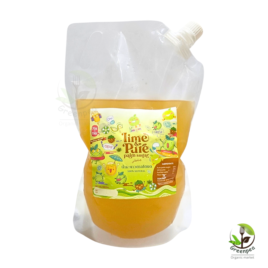 Yim Pan Lime & Pure Palm Sugar Juice ขนาด 1000 ml. น้ำมะนาว ตาลโตนด ยิ้มแป้น