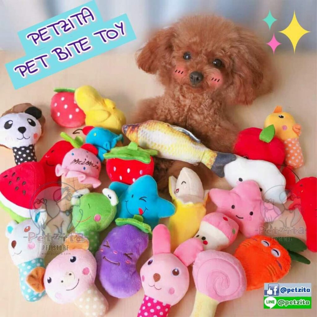 🇹🇭พร้อมส่ง🇹🇭 🐶 ของเล่นสุนัข ตุ๊กตาบีบกัดแทะมีเสียงปี๊ปๆ จ้า