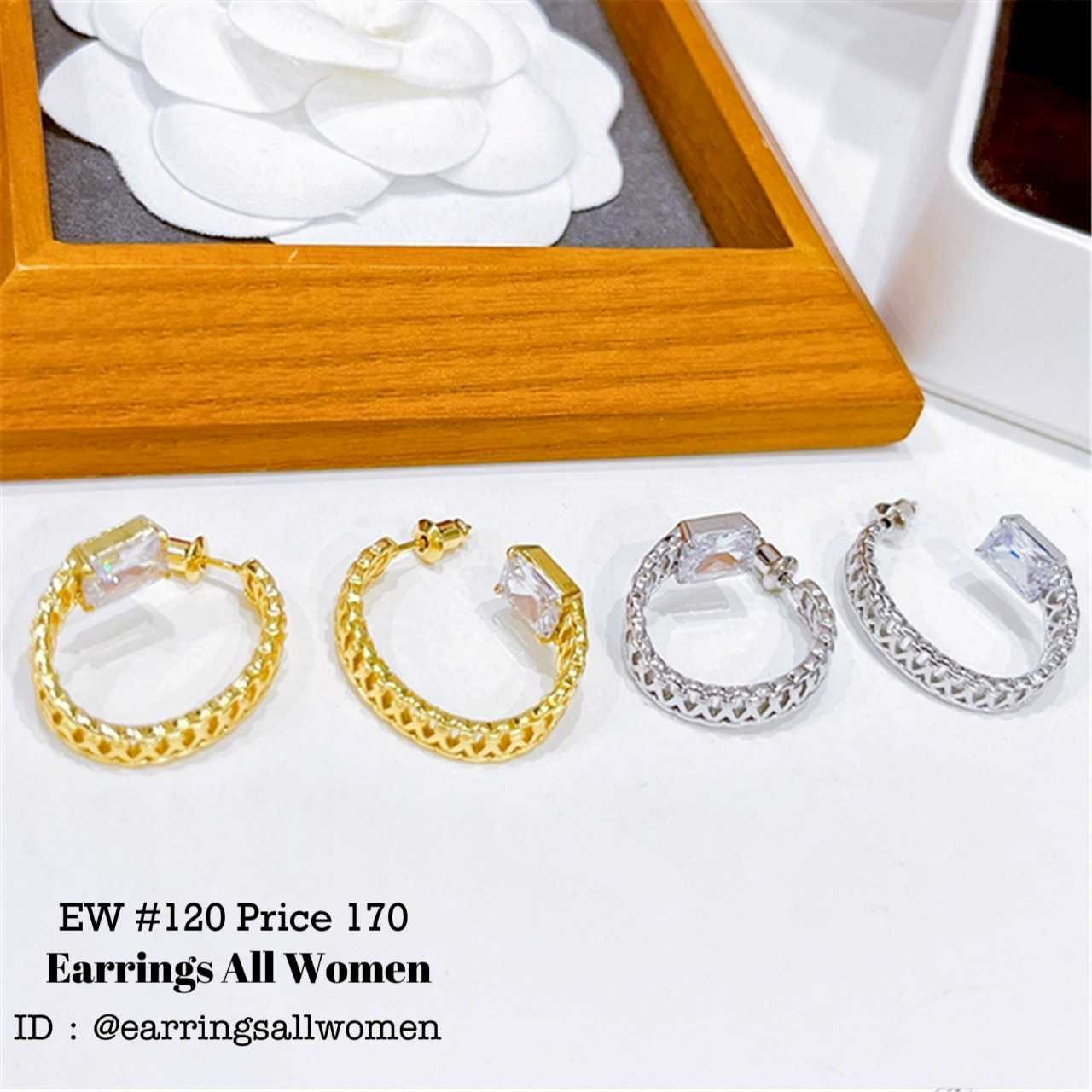EWต่างหูห่วงสำหรับผู้หญิง  สีทอง