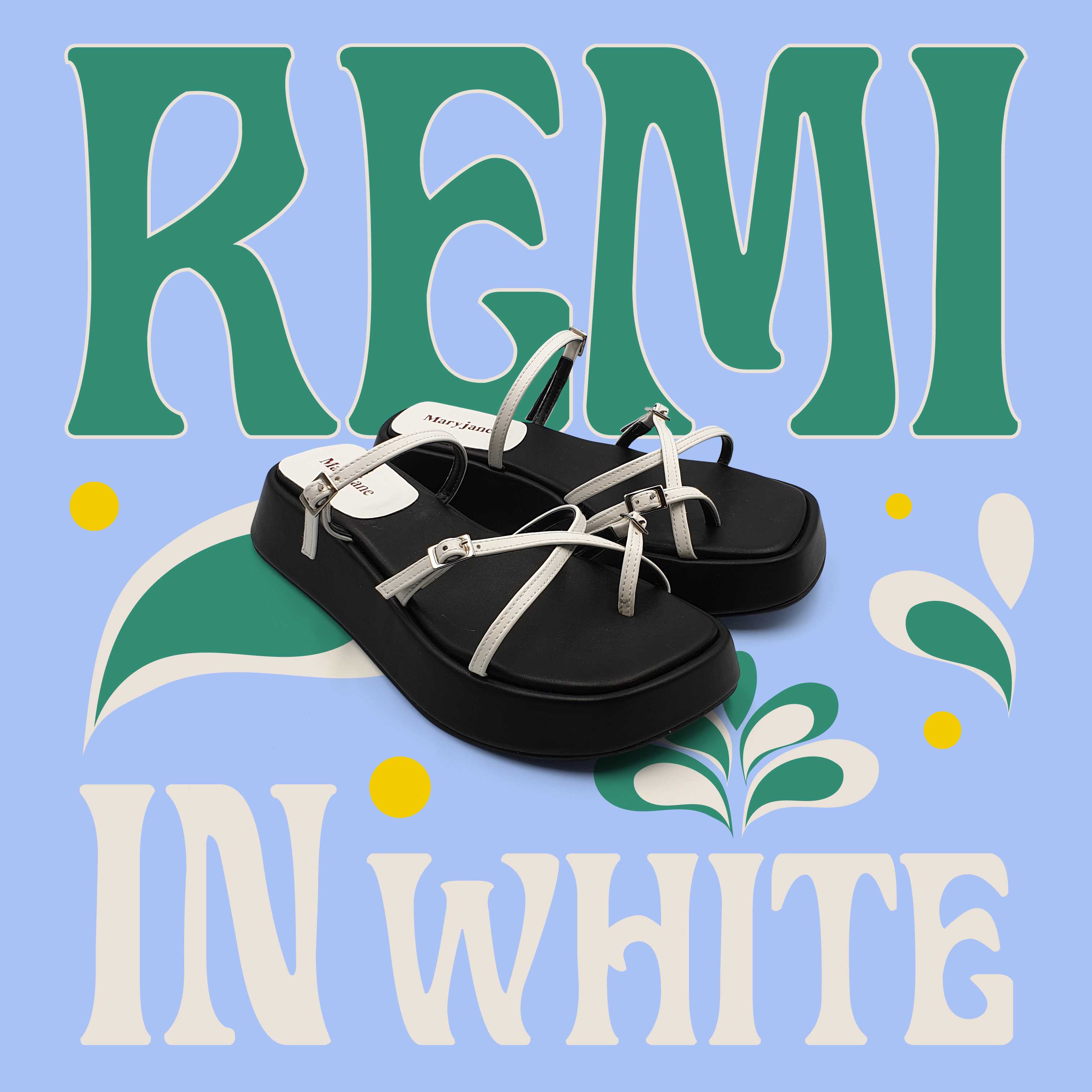 REMI PLATFORM SANDALS IN WHITE