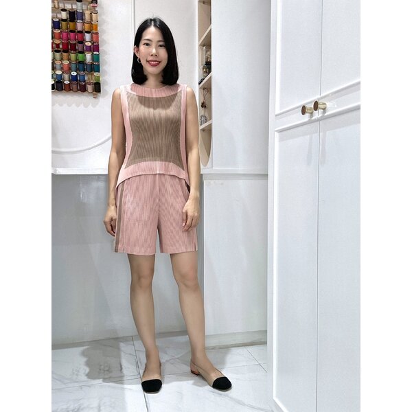 ปรับราคาลง!! 2MUAY รุ่น GJO5132 / GJO5235 เซ็ตพลีทคุณภาพ THICK TWO TONE PLEATED SET 4 สี FREE SIZE