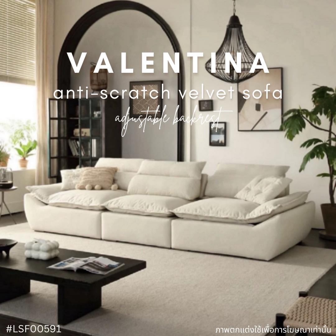 VALENTINA anti-scratch velvet sofa  adjustable backrest