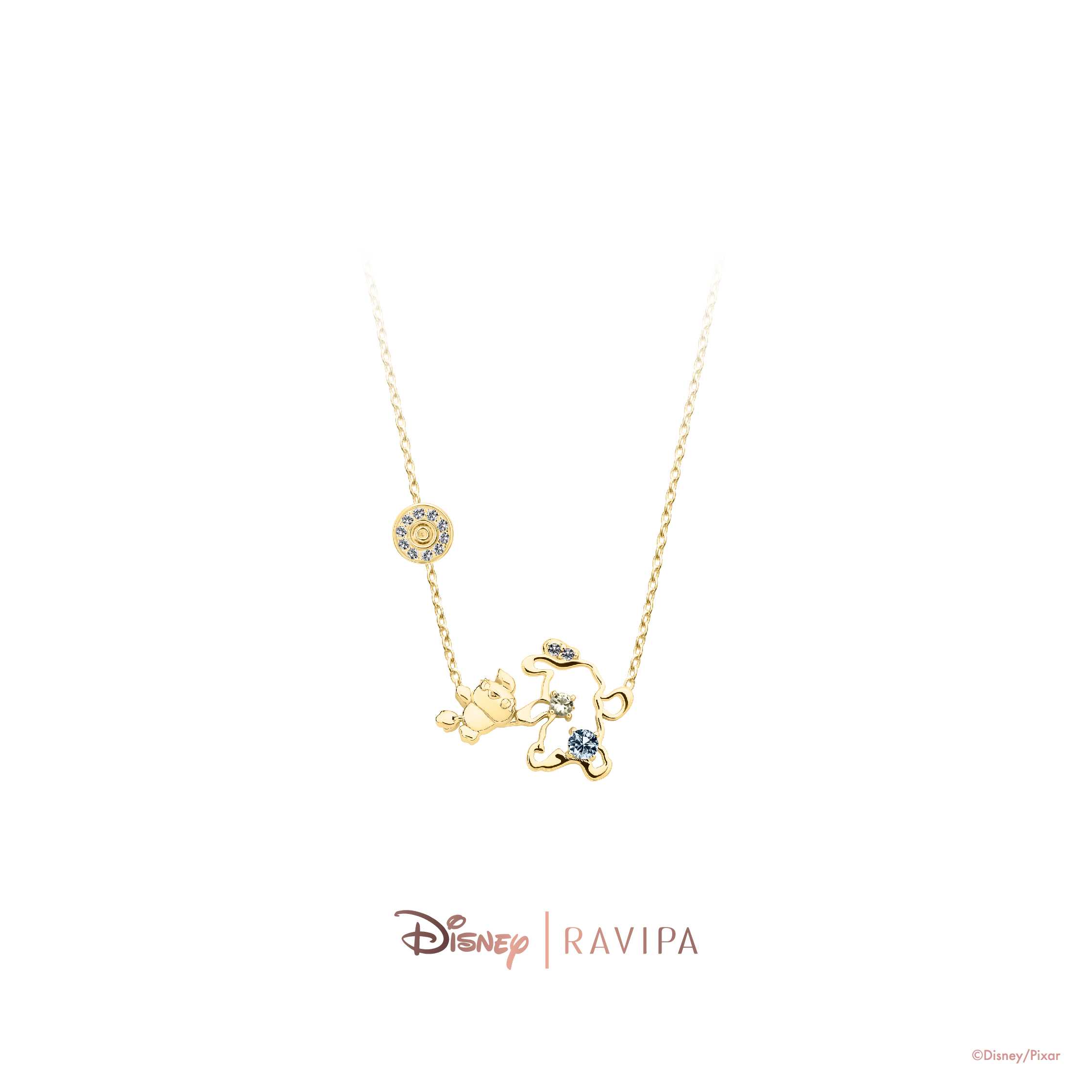 Gold Ducky and Bunny Necklace