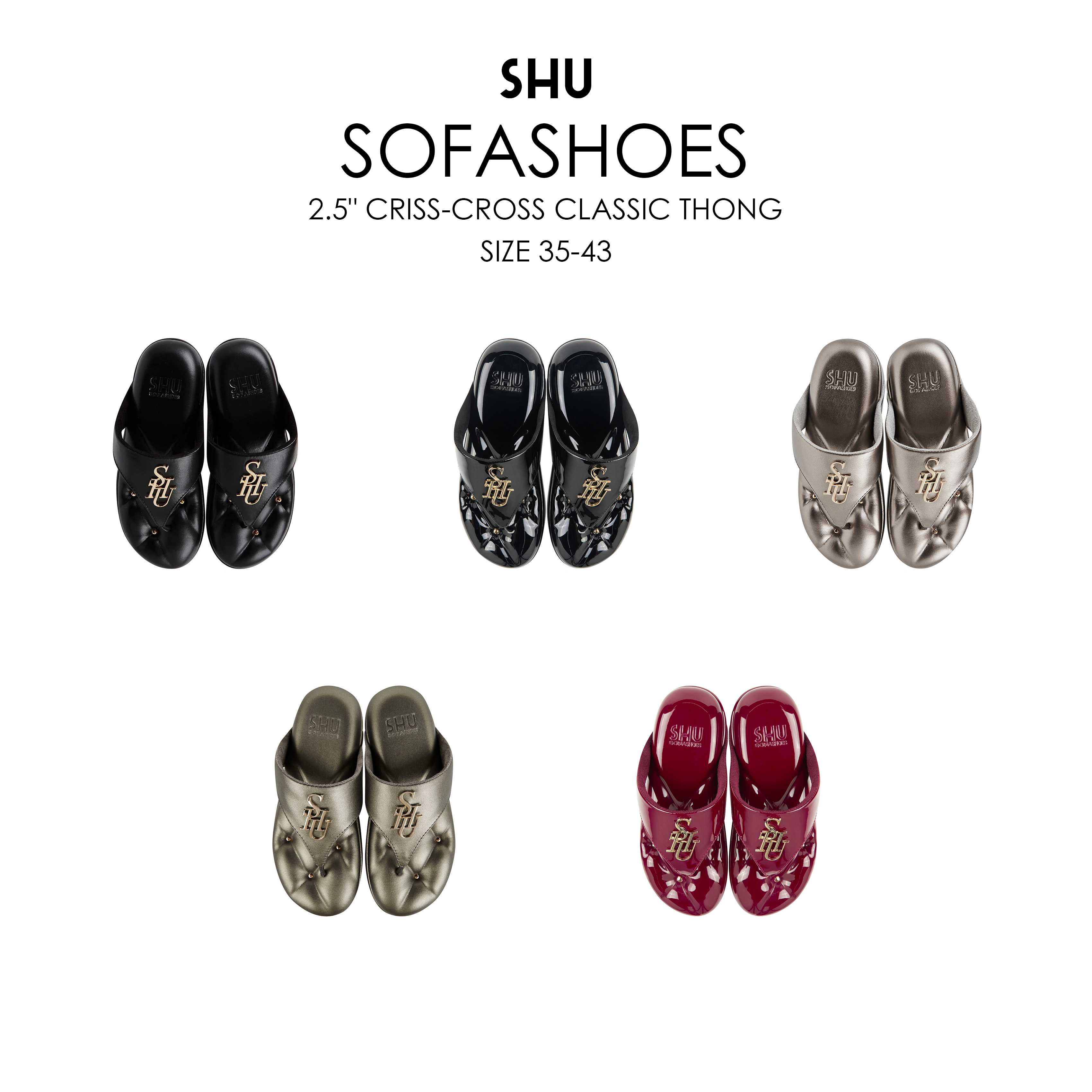 SHU SOFASHOES 2.5 CRISS-CROSS CLASSIC THONG - SWSS0248