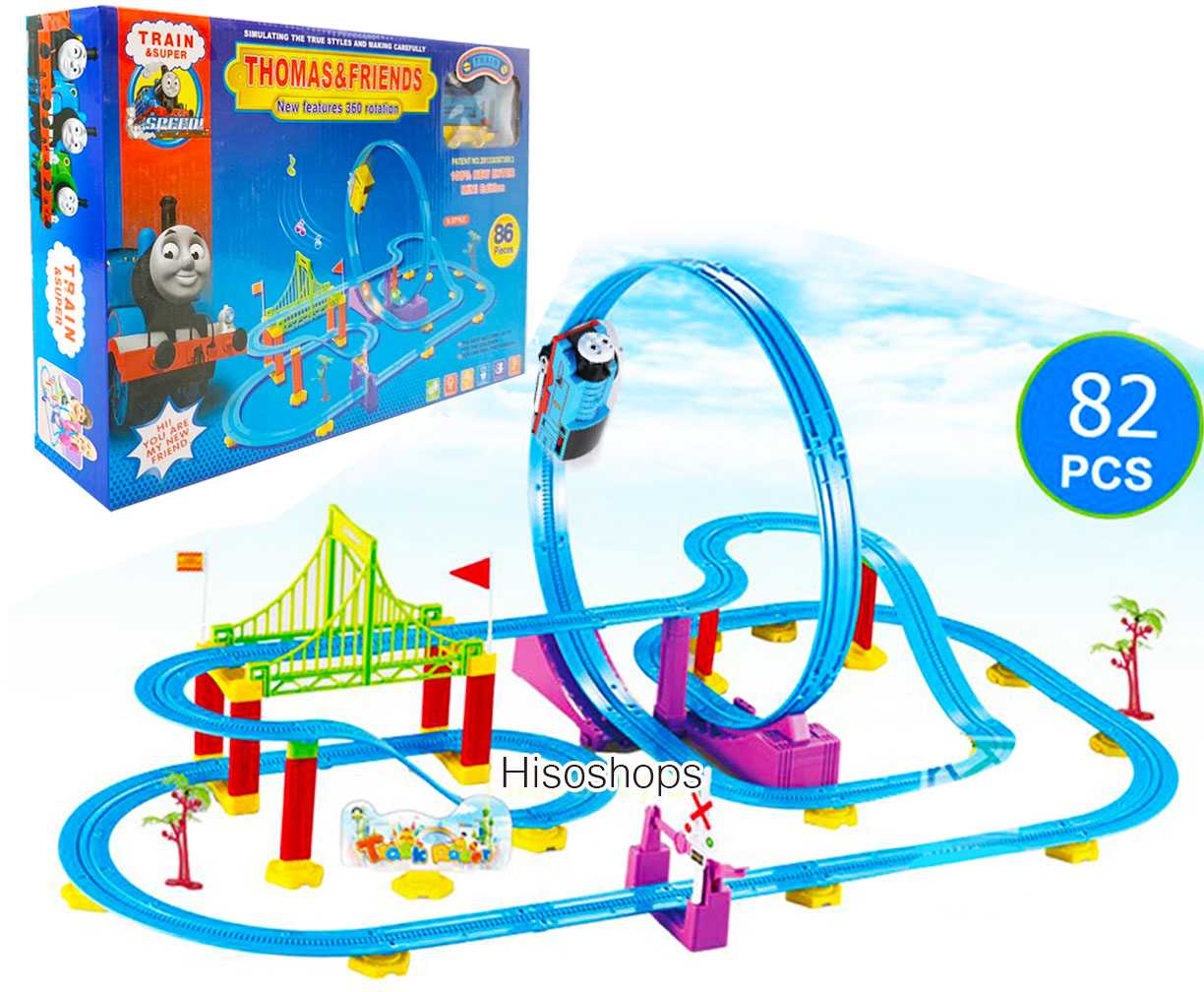 รางรถไฟโทมัส ชุดหัวรถไฟโทมัสเหาะตีลังกา รถไฟของเล่น Thomas&Friends New features 360 rotation