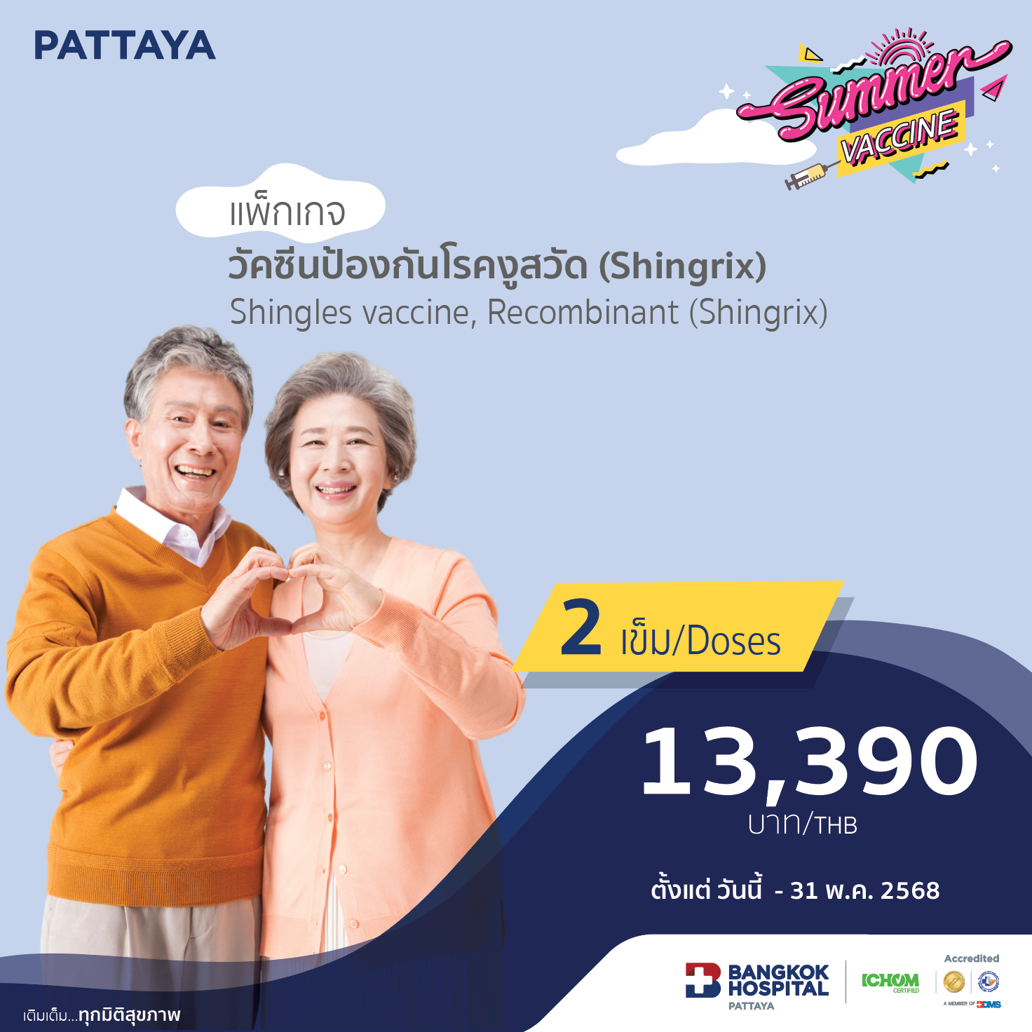 วัคซีนป้องกันโรคงูสวัด Shingrix 2 เข็ม