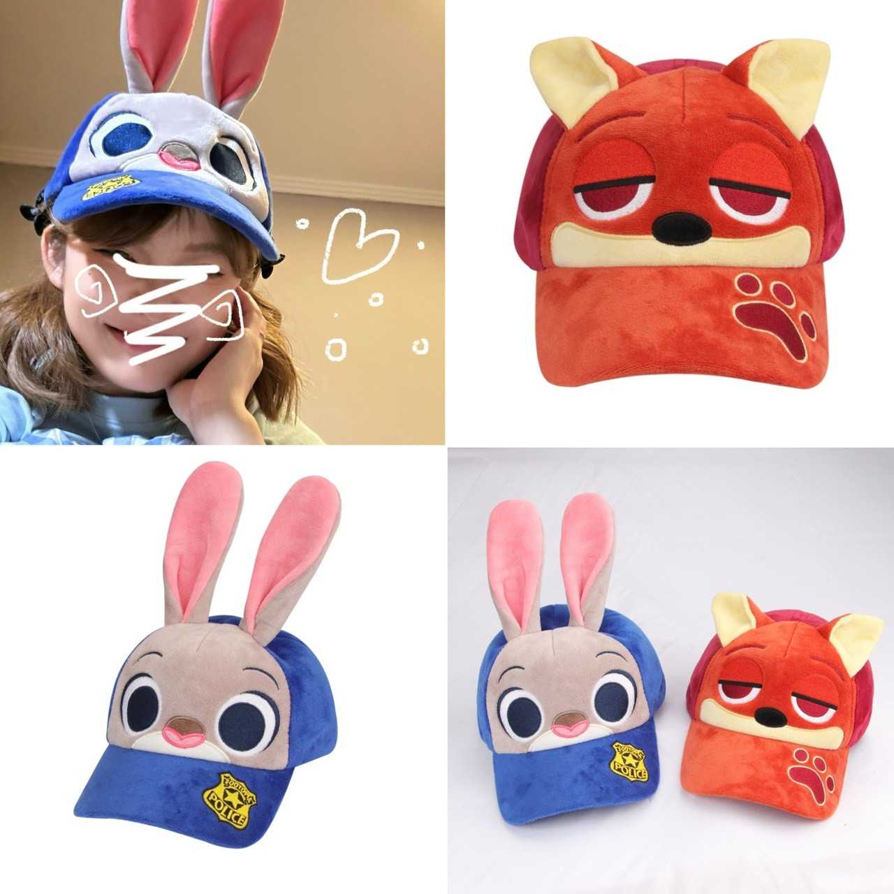 🥕หมวกแก๊ปนิกจูดี้ซูโทเปีย Zootopia Nick Judy cute hat cartoon cap หมวกน่ารัก หมวกคู่รัก Couple hat