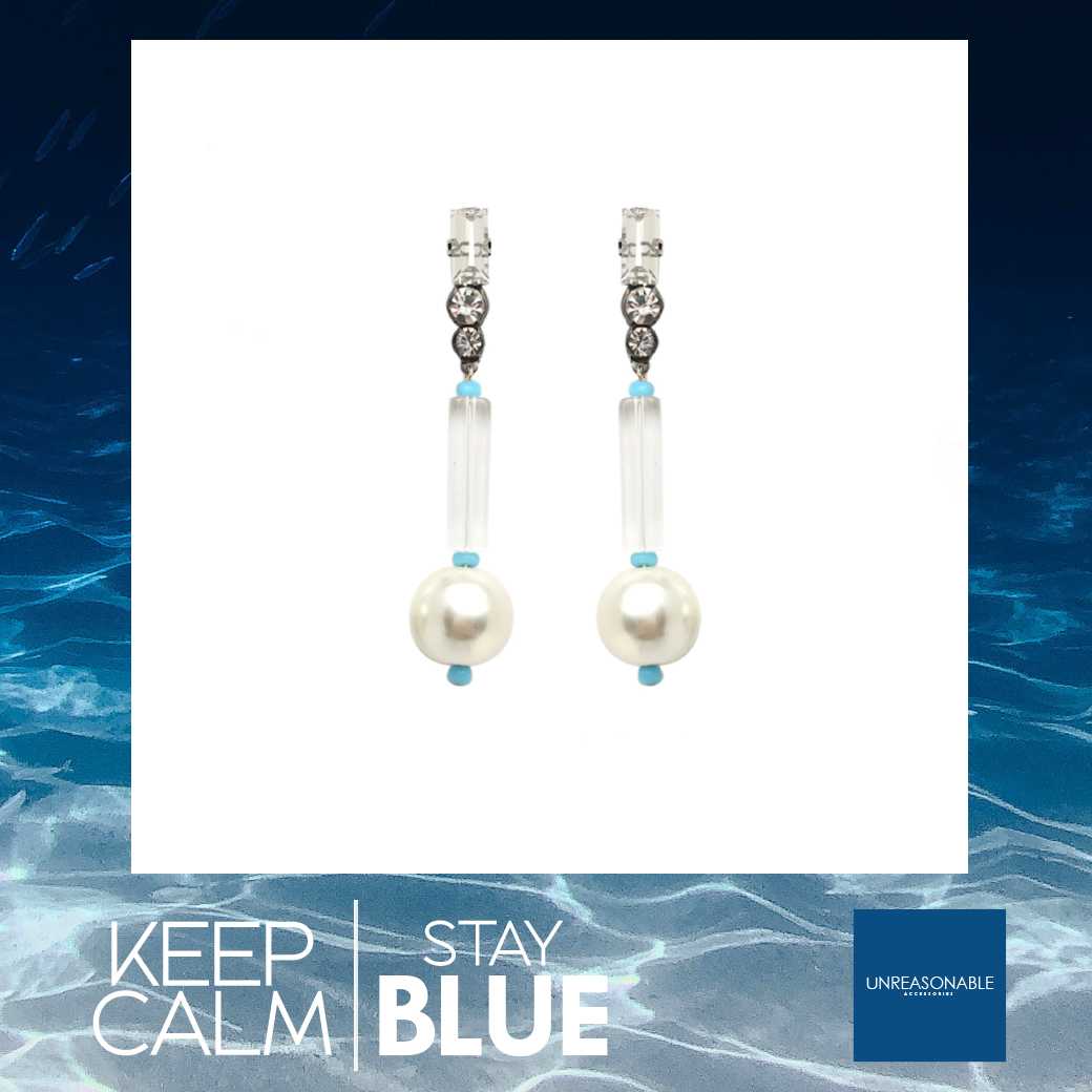UA0538-01 #Blue #Drop #Earrings