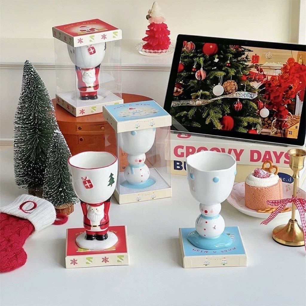  แก้วไวน์ 𝐒𝐧𝐨𝐰𝐦𝐚𝐧 & 𝐒𝐚𝐧𝐭𝐚 🎅🏻☃️🎄