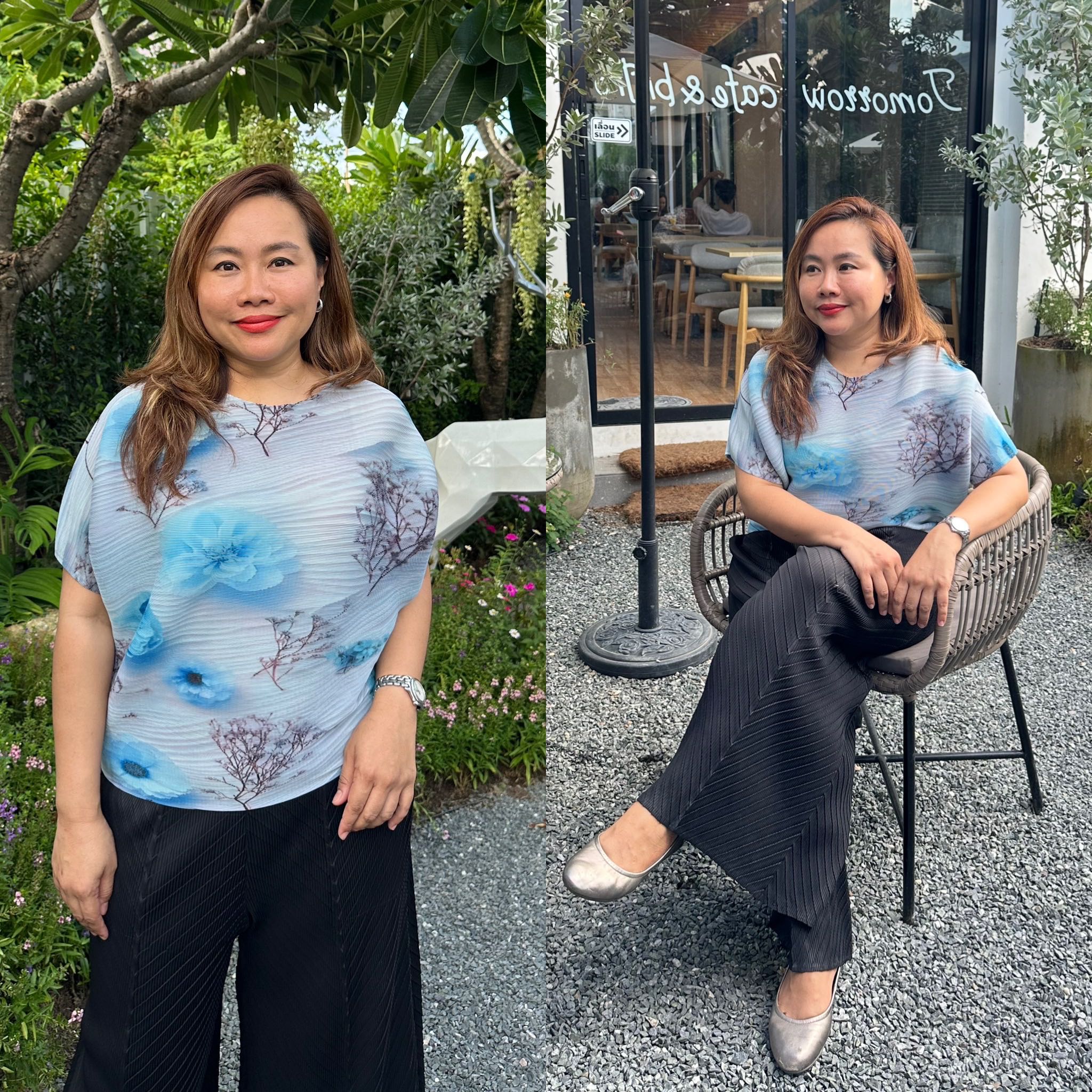 Pleatbynisa เสื้ออัดพลีท A737 เนื้อผ้าPolyester100%