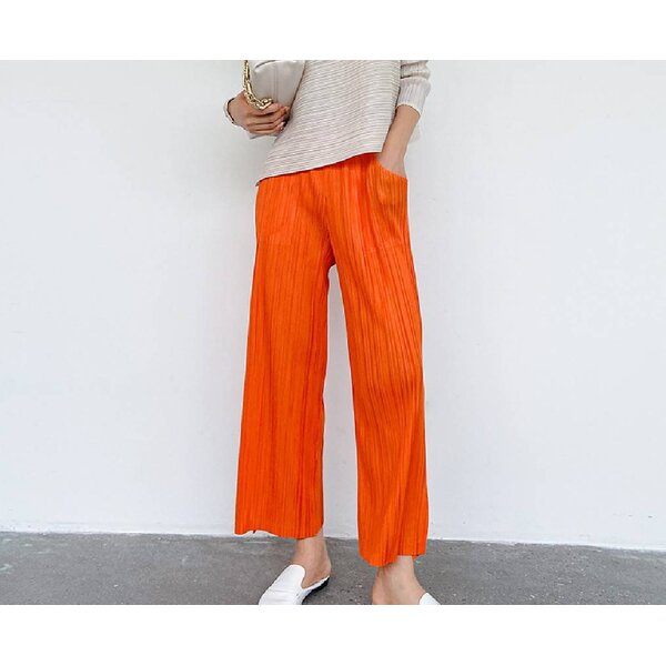 ยาว 35.5นิ้ว!! 2MUAY BASIC รุ่น GJO7171 กางผู้หญิง กางเกงพลีทคุณภาพ STRAIGHT PLEATED PANTS 16สี F...