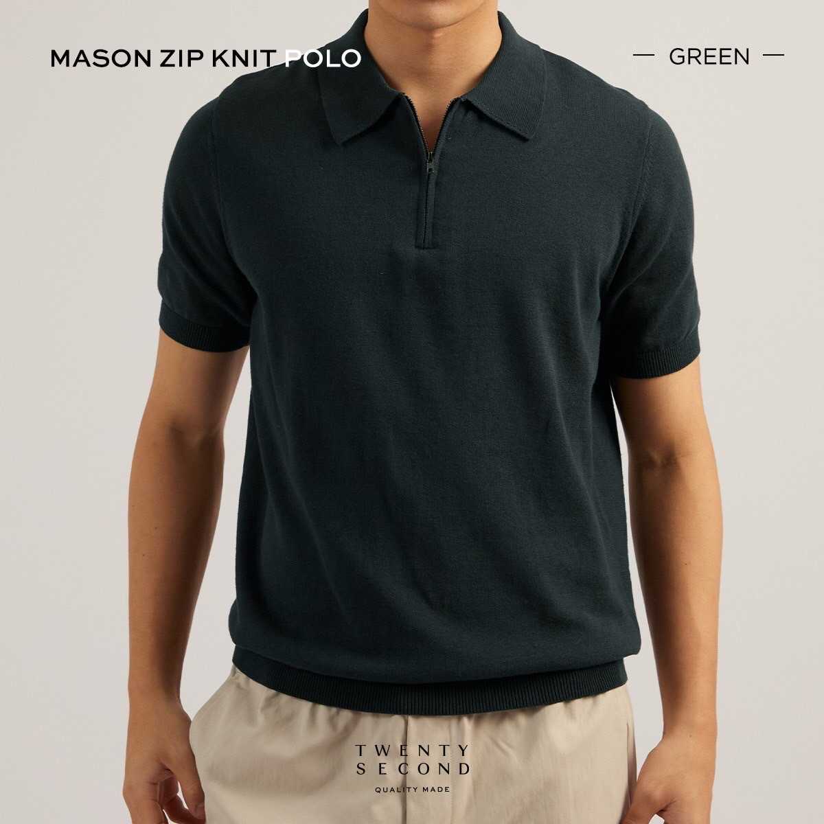 MASON KNIT POLO - GREEN
