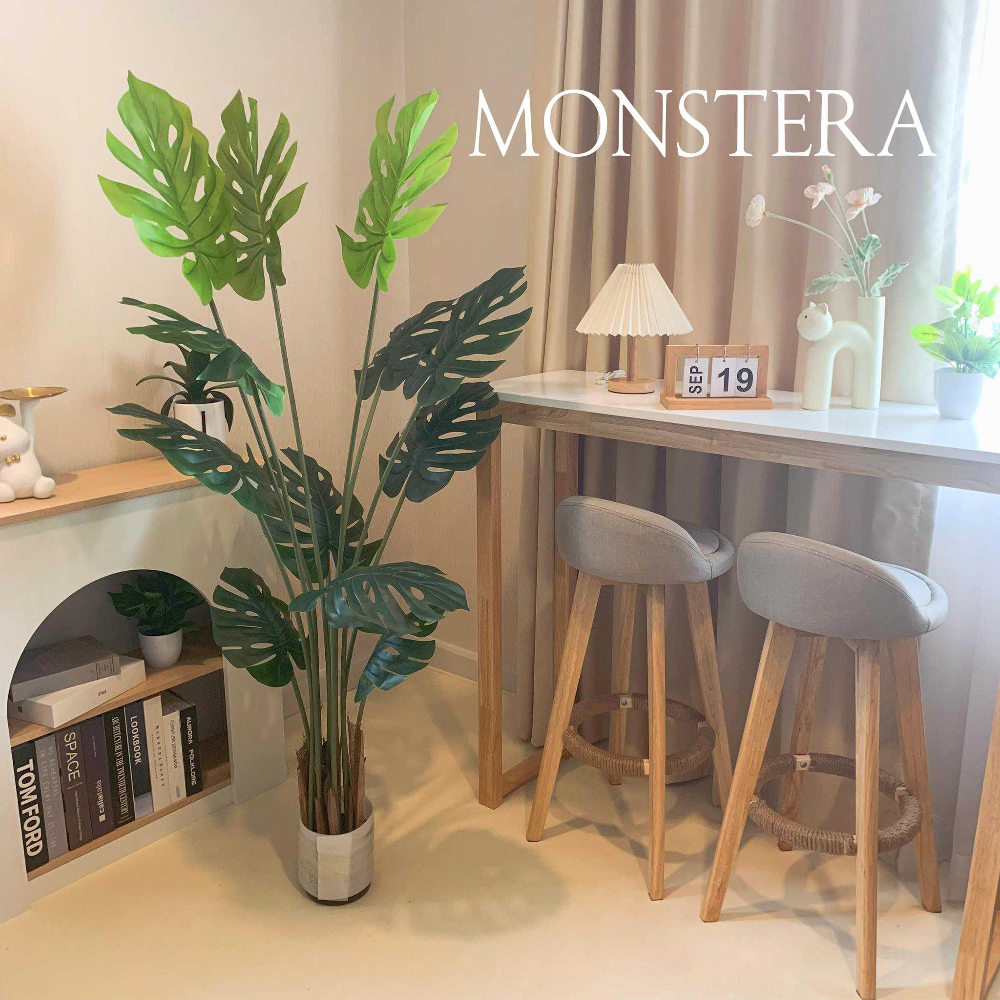 ต้นมอนสเตอร์ร่าปลอม Monstera ต้นไม้ปลอม ต้นไม้ตกแต่งบ้าน มีขนาด 1.2 1.5 1.8เมตร (สินค้าพร้อมส่ง)