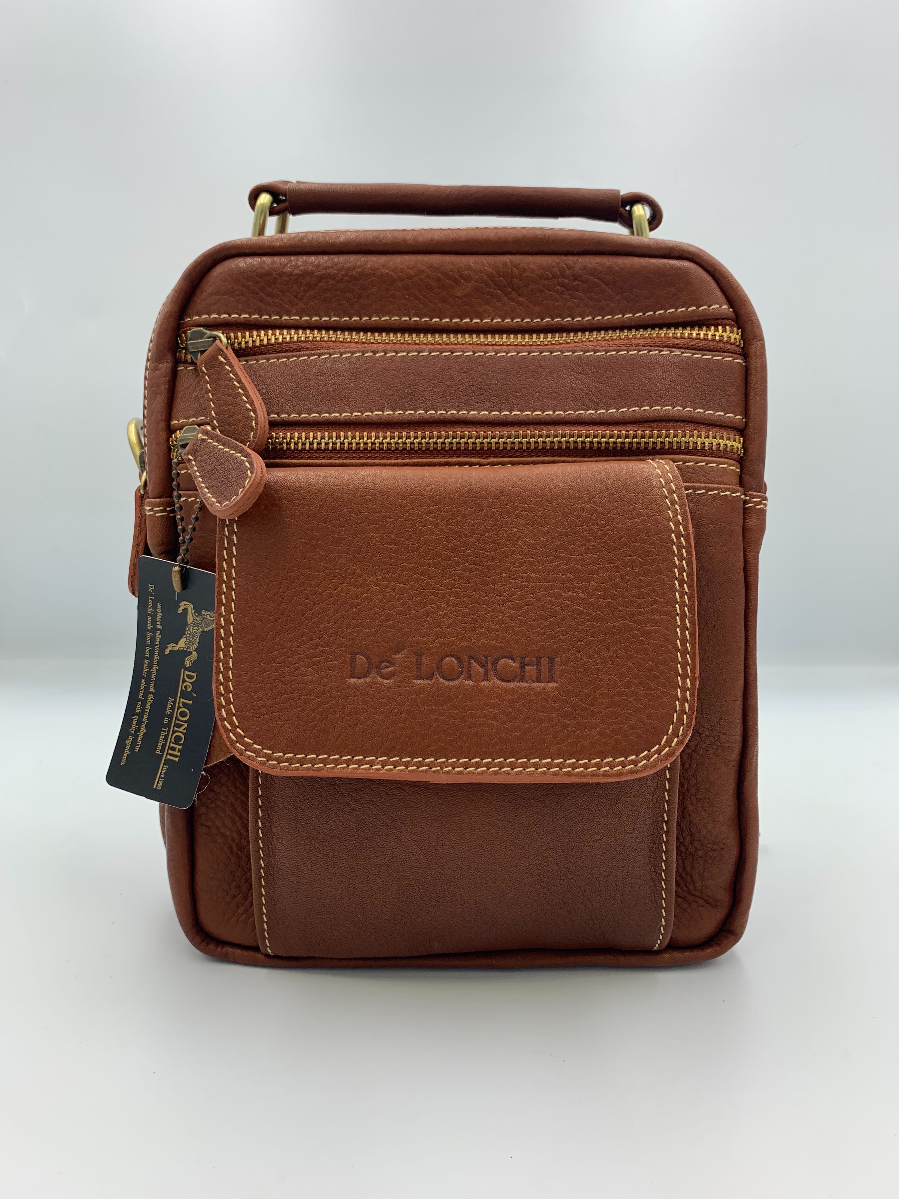 Delonchi กระเป๋าหนัง handbag หนังชามัวส์ฝอกนิ่ม รุ่น de014