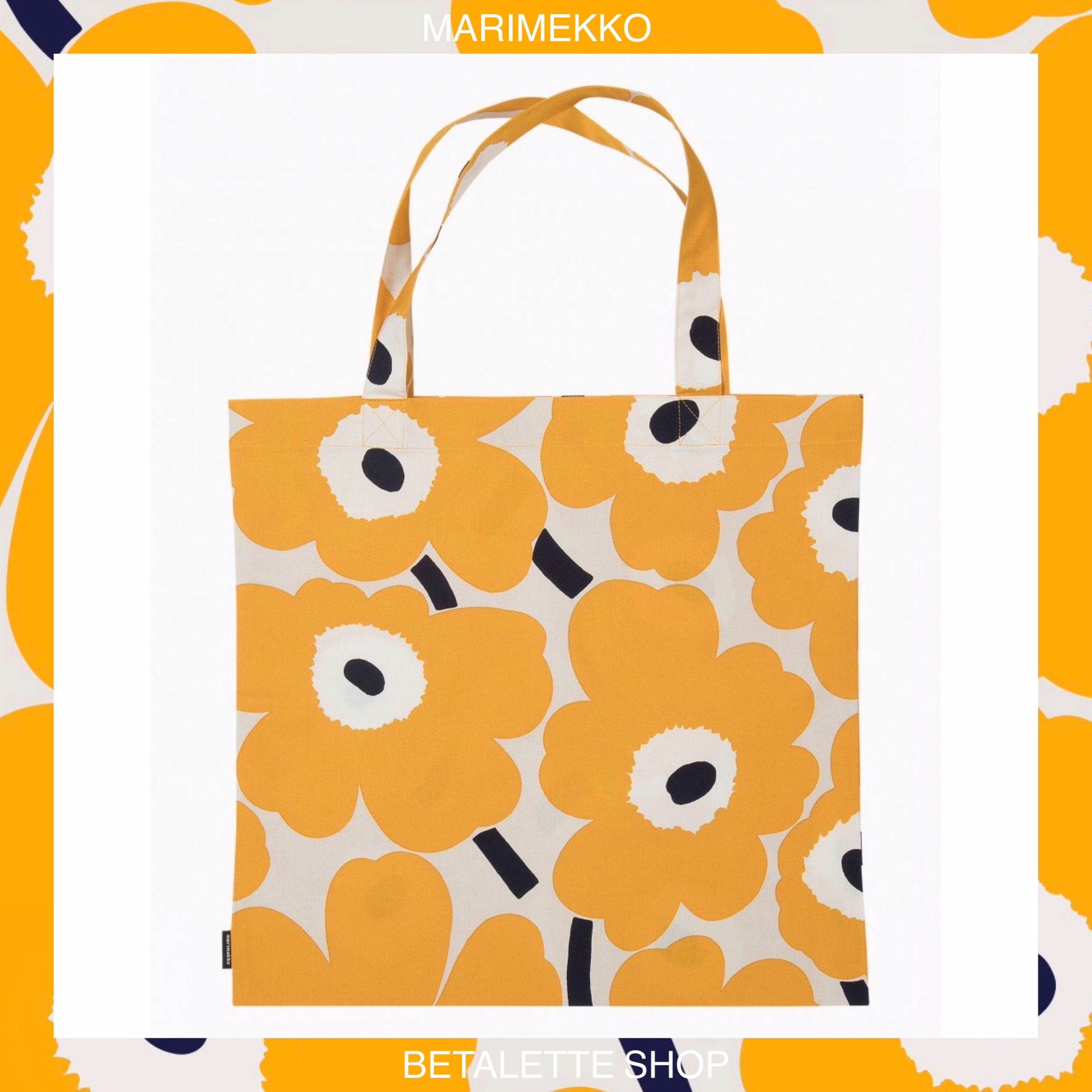 พร้อมส่ง !! 🌼 Marimekko Tote Bag พื้นเบจ ดอกเหลือง 🌼