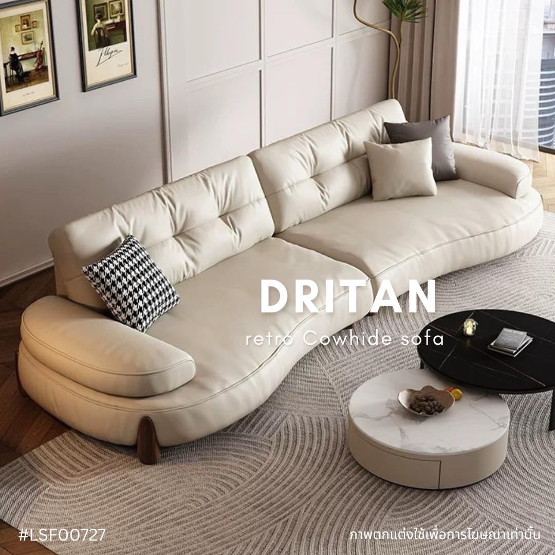 DRITAN retro Cowhide sofa