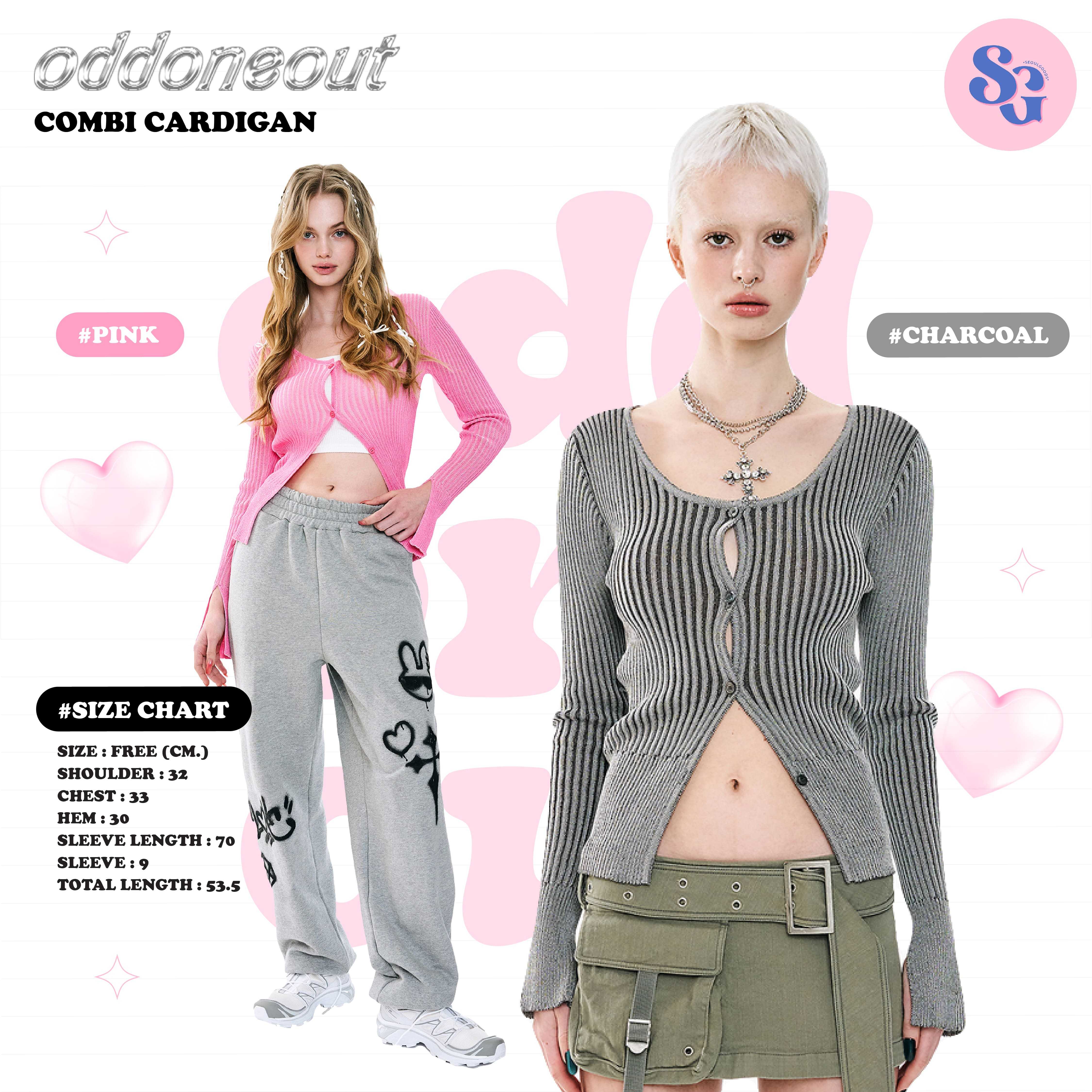 (พร้อมส่ง) เสื้อไหมพรมแขนยาวกระดุมหน้า ODD  Combi cardigan