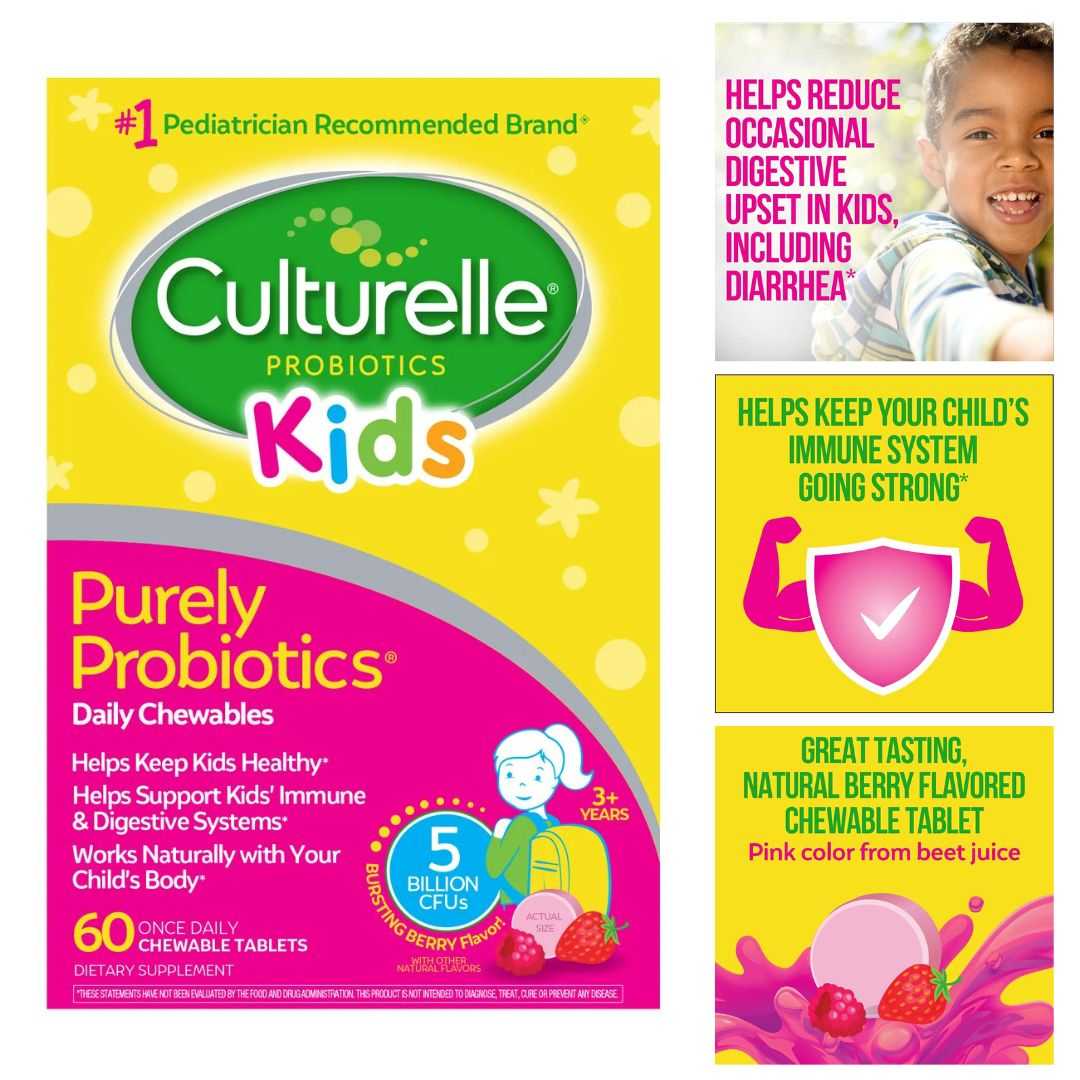 Culturelle Kids Daily Probiotic Chewable Tablets ขนาด 60 เม็ด จากอเมริกา พร้อมส่ง