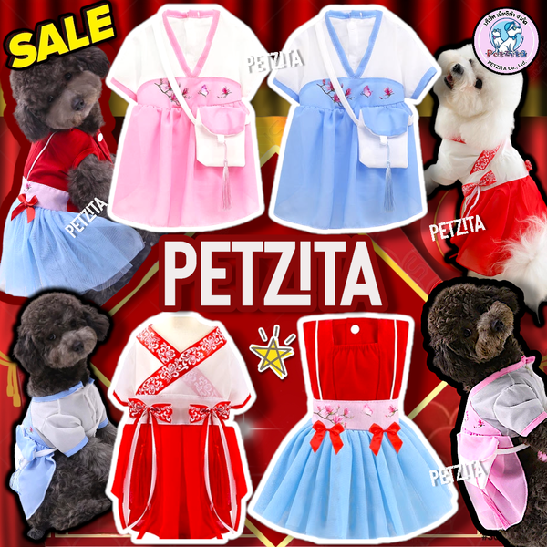 🇹🇭พร้อมส่ง🇹🇭🇨🇳🇰🇷 เดรสจีน เดรสเกาหลี แต่งลายน่ารัก for pet เสื้อผ้าสัตว์เลี้ยง เสื้อสุนัข ...