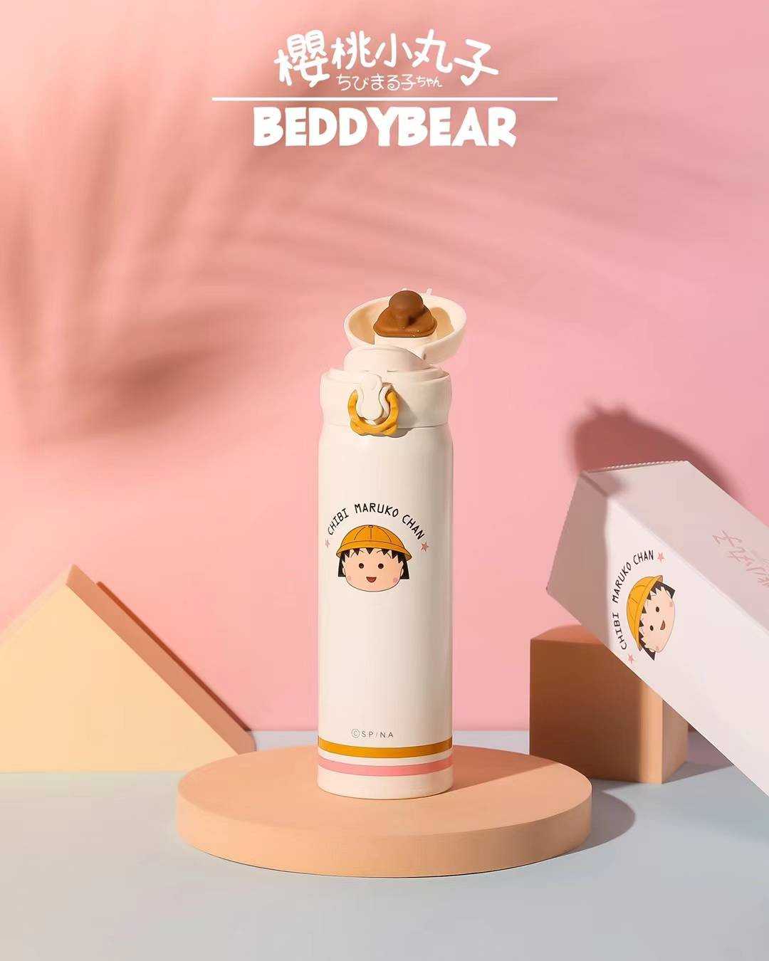 BeddyBearXMaruko กระติกน้ำสูญญากาศเก็บอุณหภูมิ ร้อน/เย็น ฝายกดื่ม BBA002MRK-008  480 ml