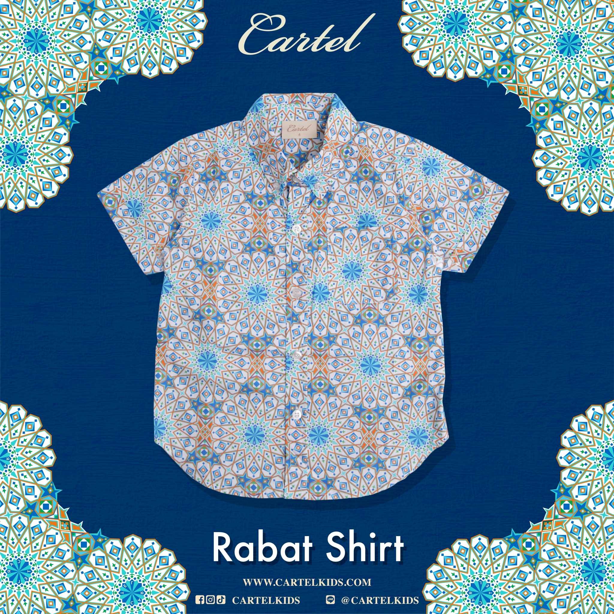 (CM) เสื้อเชิ้ตเด็กสีฟ้า-น้ำเงิน Rabat Shirt l Cartelkids