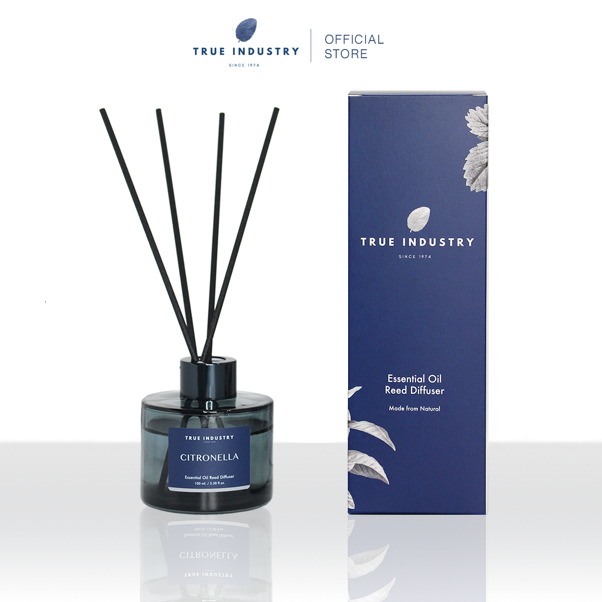 ก้านไม้หอมปรับอากาศ กลิ่นตะไคร้หอม 100 ml. (Citronella Essential Oil Premium Reed Diffuser)