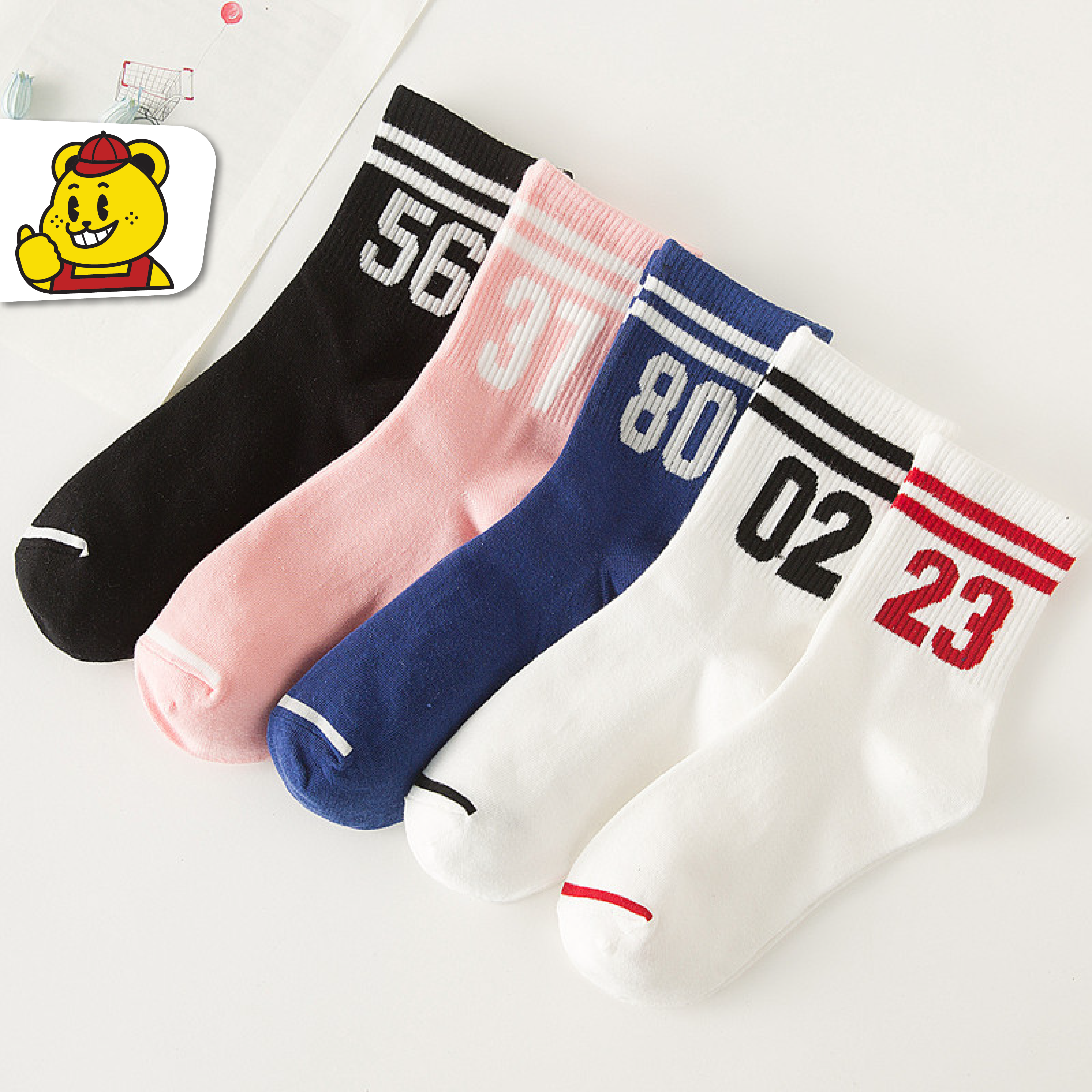 BIGGIANT Socks ถุงเท้ายาว ตัวเลข (N-1412)