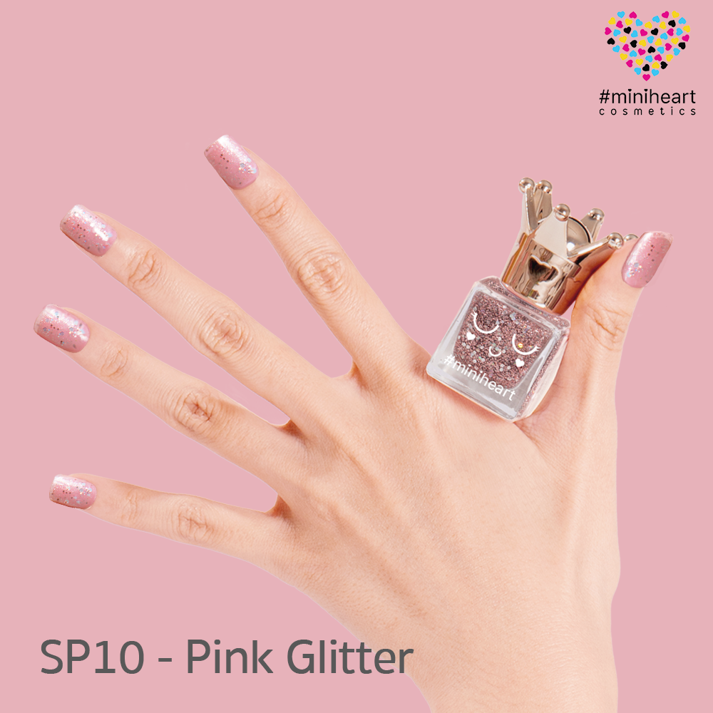 สีทาเล็บ Miniheart สูตรสเปเชียล SP10 - Pink Glitter