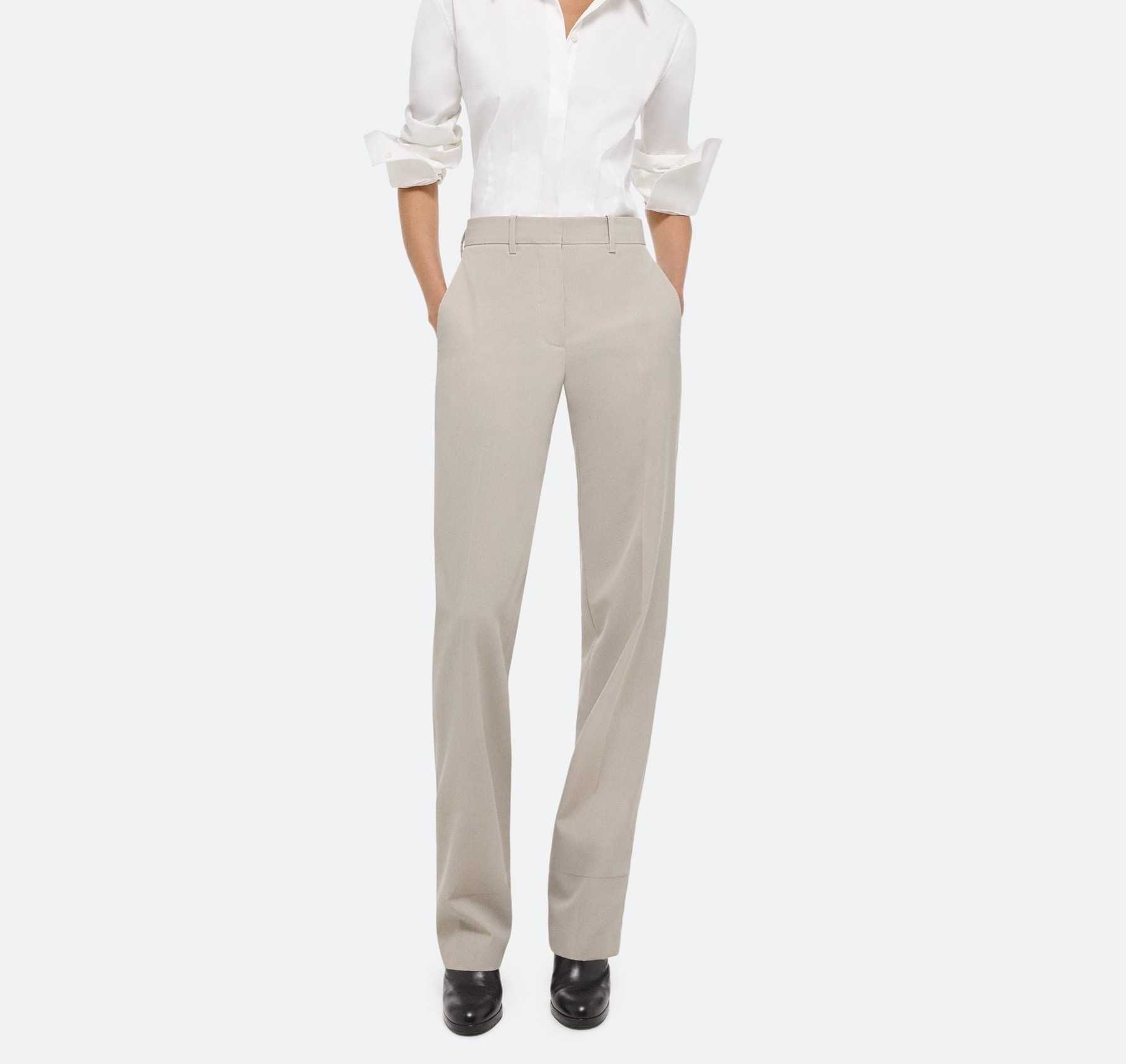 SALE Helmut Lang SLIM VIRGIN WOOL TROUSER - SAND