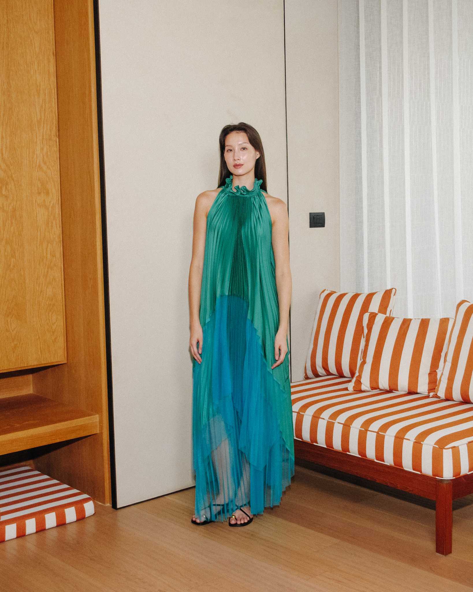 Feather tulle set (top & skirt) - Emerald Green