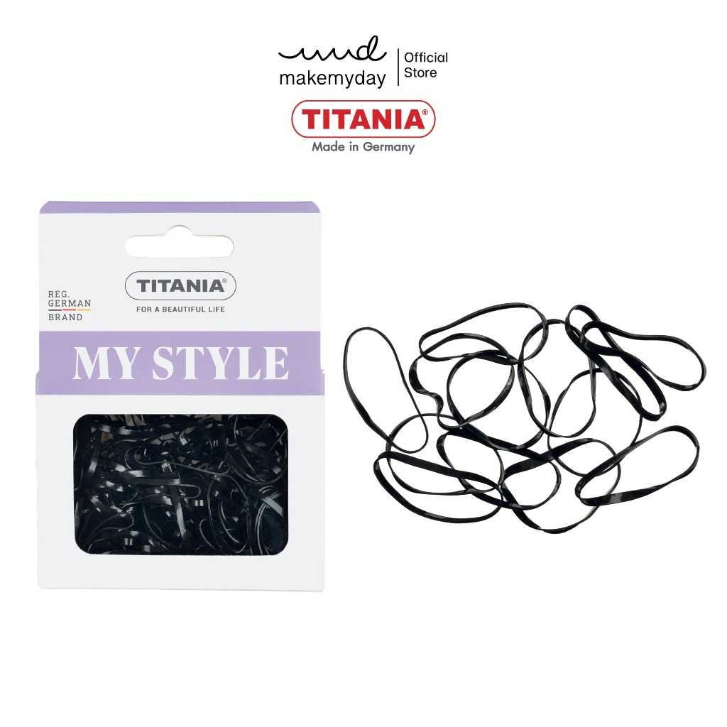 TITANIA ยางรัดผม Polyband (150 ชิ้น) สีดำ นำเข้าจากเยอรมัน