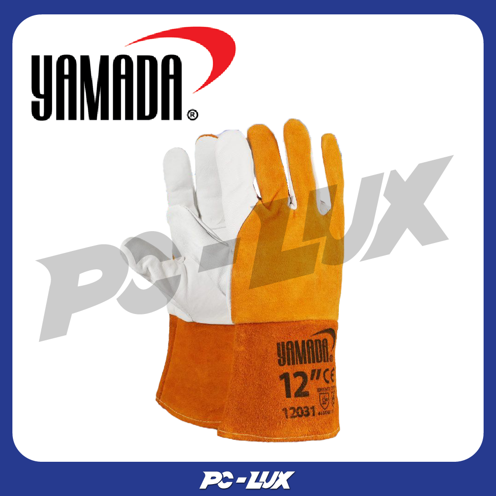 YAMADA ถุงมือหนังเชื่อมอาร์กอน 12 นิ้ว สีส้ม