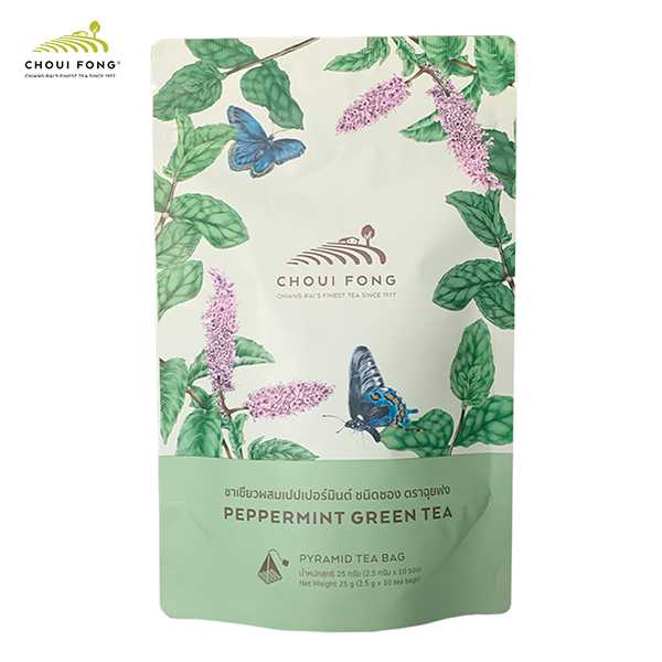 ชาเขียวผสมเปปเปอร์มินต์(ชนิดซอง) ขนาด 25 กรัม Peppermint Green Tea(Tea Bag) 25 g