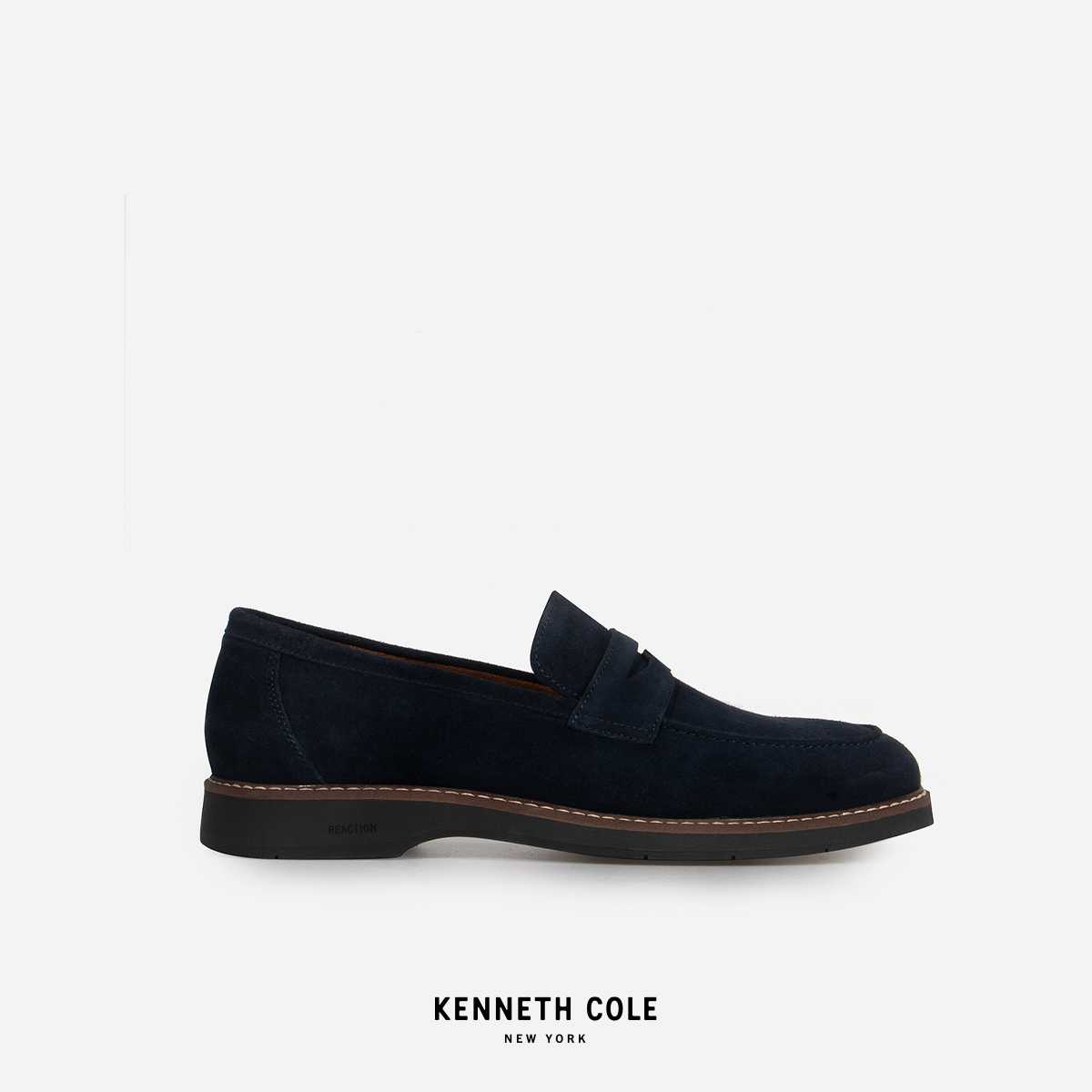 KENNETH COLE รองเท้าลำลองผู้ชายรุ่น THOMAS SUEDE LOAFER NAVY สีกรม ( CAS - RS44074LE-410 )
