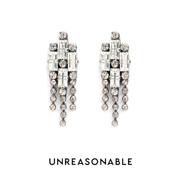 ต่างหู Crystal ต่างหูคลิป ต่างหูก้านเงินแท้ UA0517-01 Unreasonable Accessories